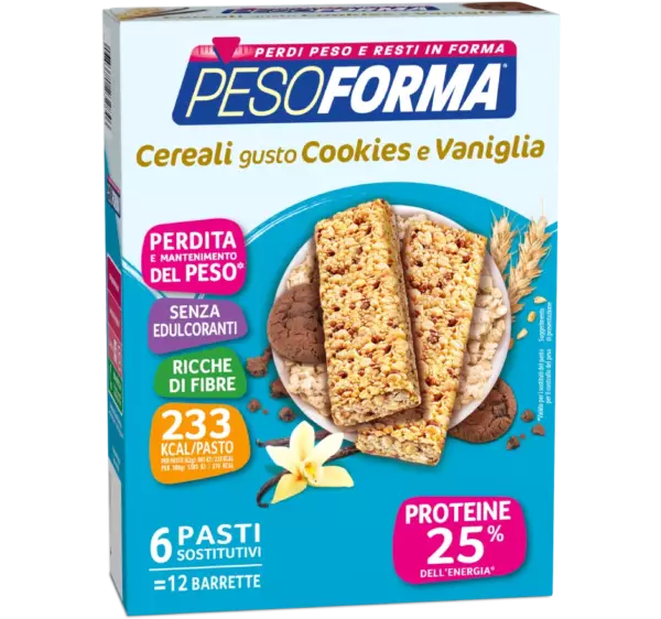 BARRETTE CEREALI GUSTO COOKIES E VANIGLIA