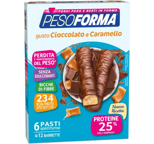 BARRETTE CIOCCOLATO E CARAMELLO PASTO SOSTITUTIVO